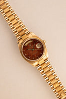1984 Rolex 18078 Yellow Gold Wood Dial Day-Date