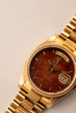 1984 Rolex 18078 Yellow Gold Wood Dial Day-Date