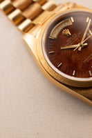 1984 Rolex 18078 Yellow Gold Wood Dial Day-Date
