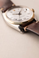 1974 Rolex 1601 Two-Tone Date-Just On Leather Strap