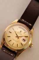 1977 Rolex 1803 Yellow Gold Day-Date On Leather Strap