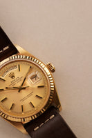 1977 Rolex 1803 Yellow Gold Day-Date On Leather Strap