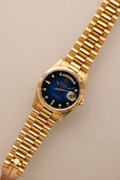 1989 Rolex 18238 Yellow Gold Blue Sun Burst Dial - With Papers
