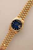 1989 Rolex 18238 Yellow Gold Blue Sun Burst Dial - With Papers