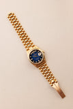 1989 Rolex 18238 Yellow Gold Blue Sun Burst Dial - With Papers