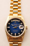 1989 Rolex 18238 Yellow Gold Blue Sun Burst Dial - With Papers
