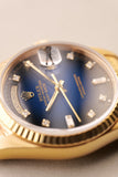 1989 Rolex 18238 Yellow Gold Blue Sun Burst Dial - With Papers