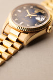 1989 Rolex 18238 Yellow Gold Blue Sun Burst Dial - With Papers