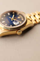 1989 Rolex 18238 Yellow Gold Blue Sun Burst Dial - With Papers