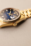 1989 Rolex 18238 Yellow Gold Blue Sun Burst Dial - With Papers