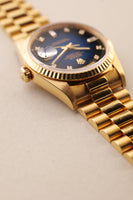 1989 Rolex 18238 Yellow Gold Blue Sun Burst Dial - With Papers