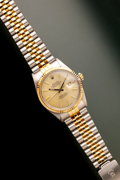1987 Rolex 16013 Two-Tone Tiffany & Co Dial Date-Just