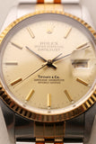 1987 Rolex 16013 Two-Tone Tiffany & Co Dial Date-Just