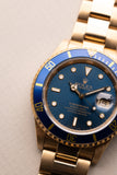 1991 Rolex Blue Pastel 16618 Yellow Gold Submariner - box and manuals