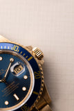 1991 Rolex Blue Pastel 16618 Yellow Gold Submariner - box and manuals