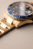 1991 Rolex Blue Pastel 16618 Yellow Gold Submariner - box and manuals