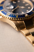 1991 Rolex Blue Pastel 16618 Yellow Gold Submariner - box and manuals