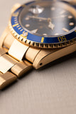 1991 Rolex Blue Pastel 16618 Yellow Gold Submariner - box and manuals