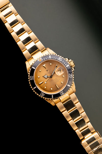 1984 Rolex Tropical Nipple Dial 16808 Gold Submariner