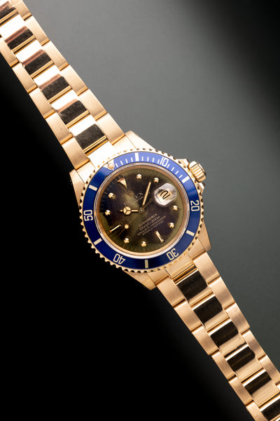 1979 Rolex 16808 Yellow Gold Nebulous Dial Submariner