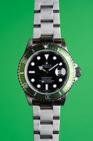 2008 Rolex 16610LV Kermit Faded Green Anniversary Submariner - Box and Card
