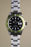 2007 Rolex 16610LV Lime Kermit Submariner - Box and Papers