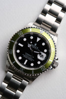 2007 Rolex 16610LV Lime Kermit Submariner - Box and Papers