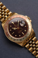 1980 Rolex 16758 gold rootbeer GMT w/ Box.