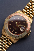 1980 Rolex 16758 gold rootbeer GMT w/ Box.