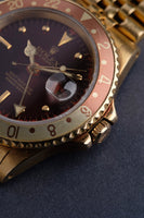 1980 Rolex 16758 gold rootbeer GMT w/ Box.