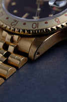 1980 Rolex 16758 gold rootbeer GMT w/ Box.