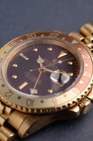 1980 Rolex 16758 gold rootbeer GMT w/ Box.